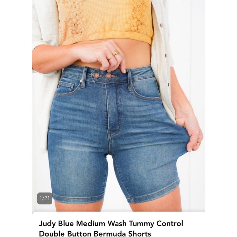 judy blue tummy control shorts JUDY BLUE SHORTS judy blue jeans size small NWT - Picture 2 of 10